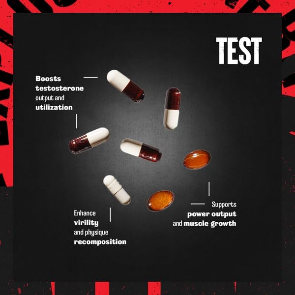Animal Test Testosterone Booster for Men - Male Enhancing Supplement Libido Booster for Strength Athletes & Bodybuilders to Increase Stamina, Endurance, Muscle Growth, All-in-One Packs – 21 Day Cycle