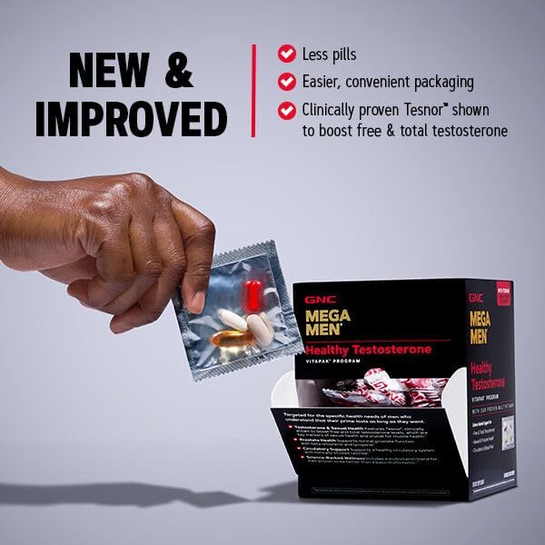 GNC Mega Men Healthy Testosterone Vitapak Program | 30 Servings