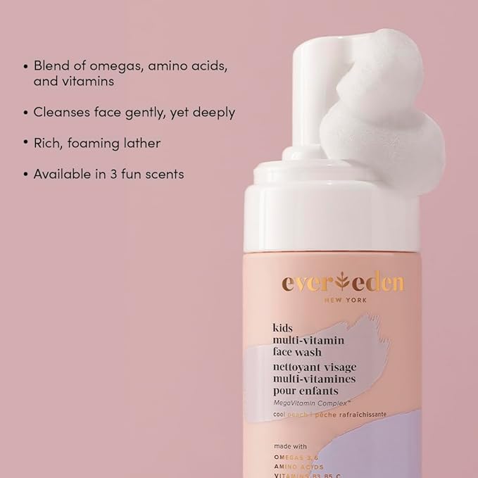 Evereden Kids Face Wash: Melon Juice, 3.4 fl oz. | Gentle Skin Care | Clean and Non-toxic Face Wash | Multi-Vitamin Kids Skin Care
