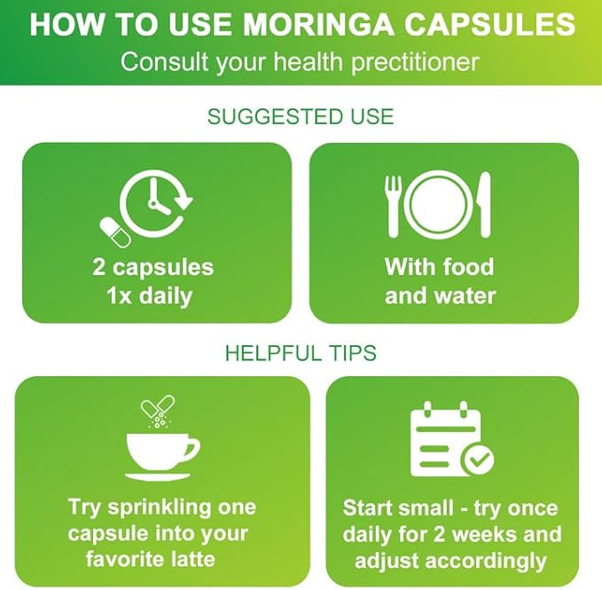 ZAYMAN Moringa Powder Capsules | 800mg of Pure Nutrient Rich Moringa Powder Moringa Supplement | 100% Pure & Natural Superfood, Vegan Greens, Multivitamin - Supports Energy, Skin Health, Gut Health