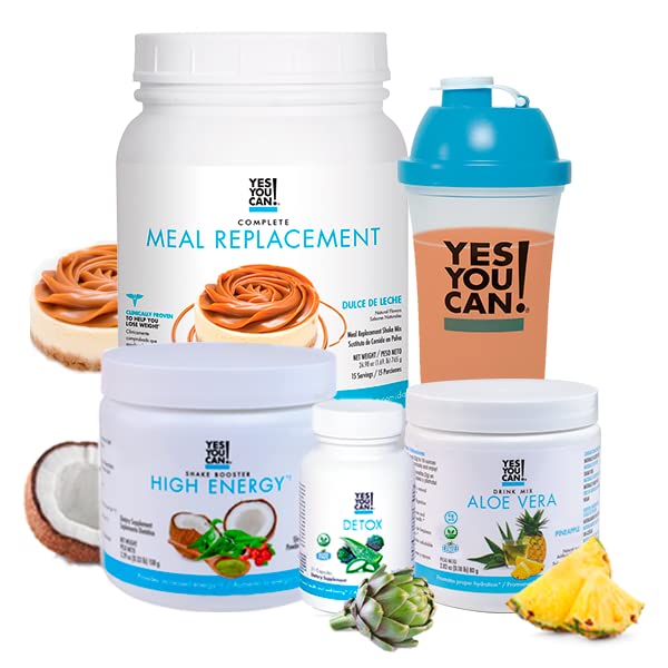 Yes You Can! Detox Plus Kit (Meal Replacement Duce de Leche, Aloe Vera Mango) - Complete Meal Replacement Powder, High Energy Shake Booster, Aloe Vera Detox Supplement, Health Transformation