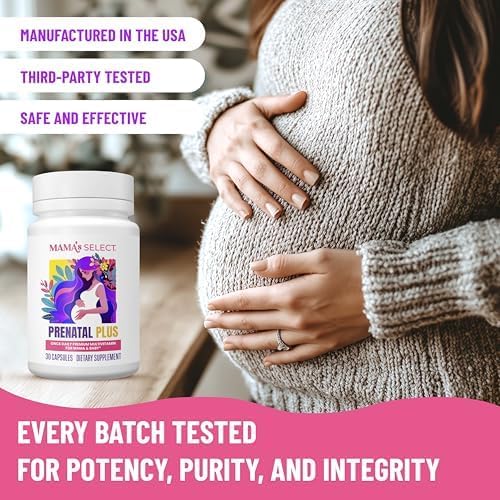 Mama's Select Prenatal Vitamins – Allergen-Free, MTHFR Friendly, Methylated Folate & B Vitamins, Easy-to-Digest, Supports Fetal Development, Once Daily, Vegan, No Biotin