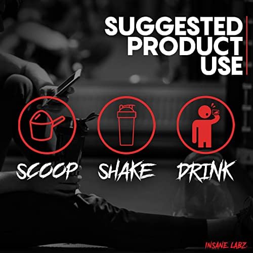 Insane Labz Psychotic Test, High Stim Testosterone Energy and Pump Boosting Pre-Workout Powder with DMAE Bitartrate, D Aspartic Acid, Creatine HCL and Glycerol Monostearate, 30 Servings, Lemon Lime