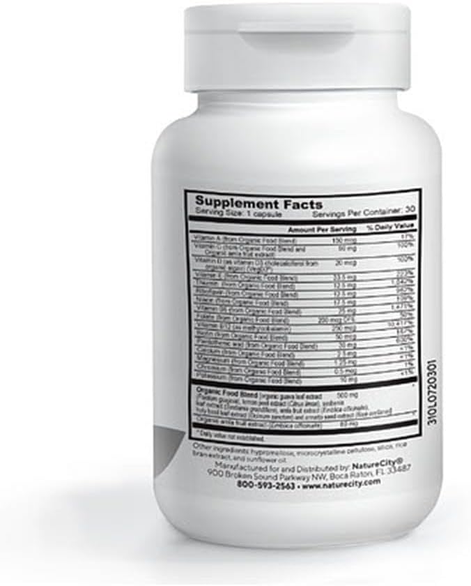 TrueMulti Plant Based Daily Adult Multivitamins (30 Veggie Capsules) One a Day Vitamins - Daily Vitamin for Men and Women - Soy Free, Non-GMO, Gluten Free