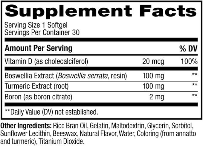 OLLY Ultra Joint Softgels, Boswellic Extract, Turmeric, Vitamin D, Boron, 30 Day Supply - 30ct