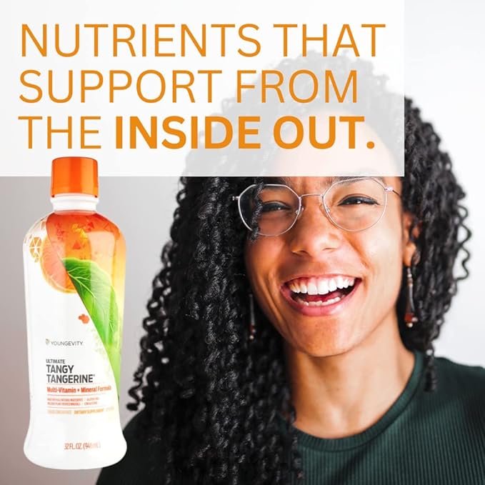Youngevity Majestic Earth - Ultimate Tangy Tangerine, 32 FL Oz – Gluten-Free Liquid Multivitamins for Men, Women & Daily Immune Support for Kids – Boost Complete Nutritional Drink for Health, Energy
