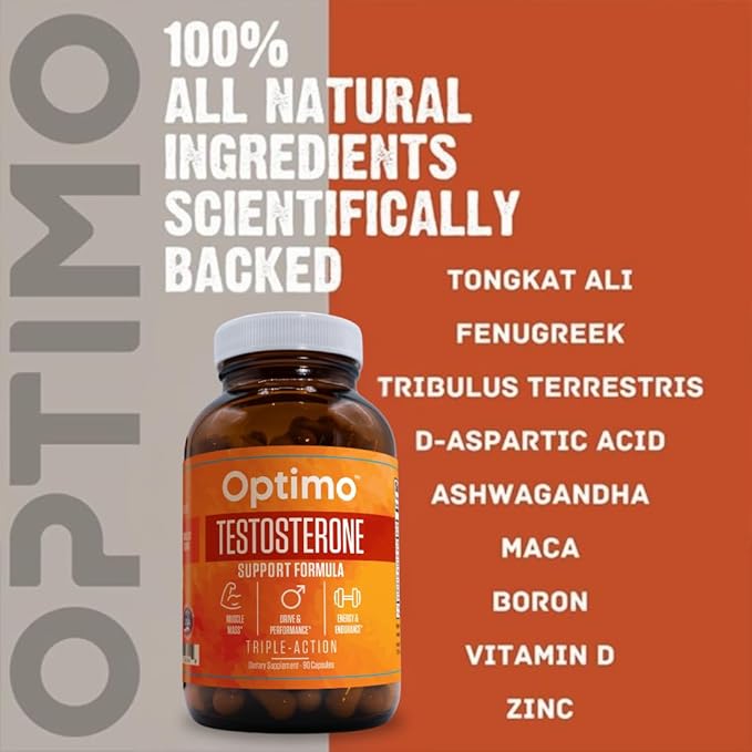 Testosterone Booster Supplement for Men & Women 9 Key Ingredients Tongkat Ali, Tribulus, Fenugreek, Ashwagandha, Maca, Boron, Zinc, VIT D, DAA - 90 Capsules