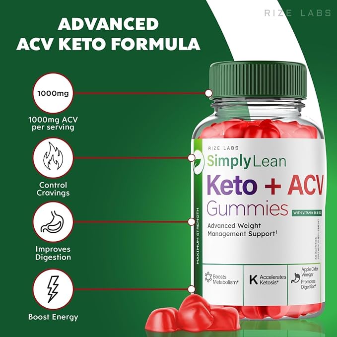 (2 Pack) Simply Lean Keto + ACV Gummies, SimplyLean Keto Gummies for Advanced Weight Loss, SimplyLean Supplement, SimplyLean Maximum Strength Gomitas, SimplyLean Advanced Formula Review (120 Gummies)