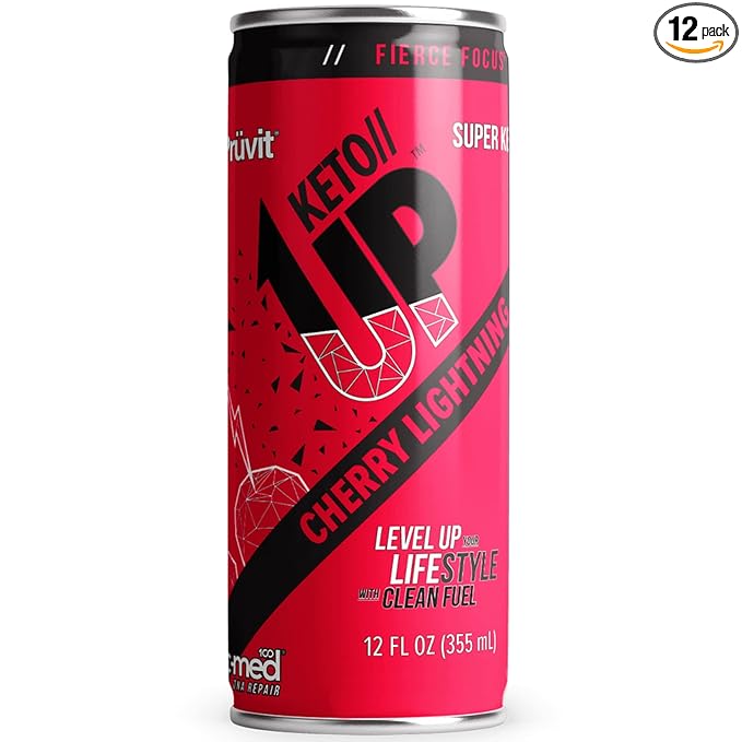The Cherry Lightning Keto//Up® Drink – Ready-to-Drink Ketones for Focus for Men and Women - 12 Pack