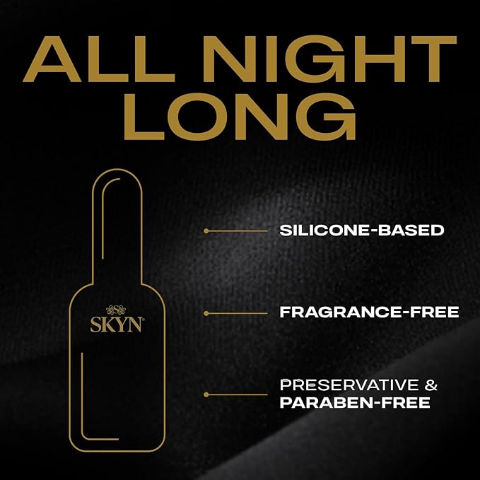SKYN All Night Long Silicone-Based, Long Lasting Lube (8.5 oz) for Men, Women and Couples, Safe with Latex and Non-Latex Condoms