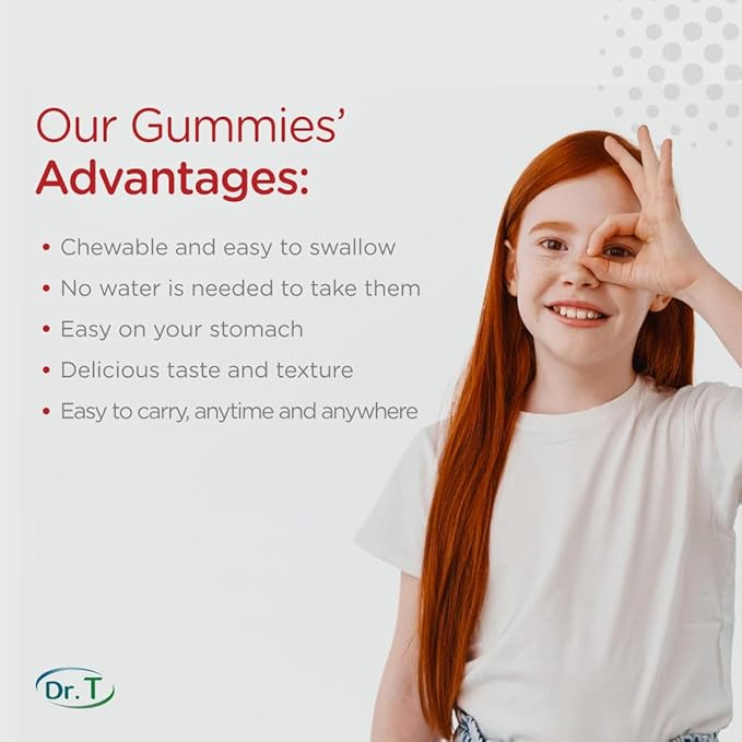 Dr. T VictaGummies Multivitamins 180 gr for Kids - Berry & Orange Flavor - Pectin Gummies - Improved Energy - Overall Wellbeing - 60 Count (Pack of 1)