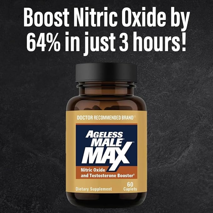 Max Total Testosterone Booster Supplement for Men, 120 Caplets