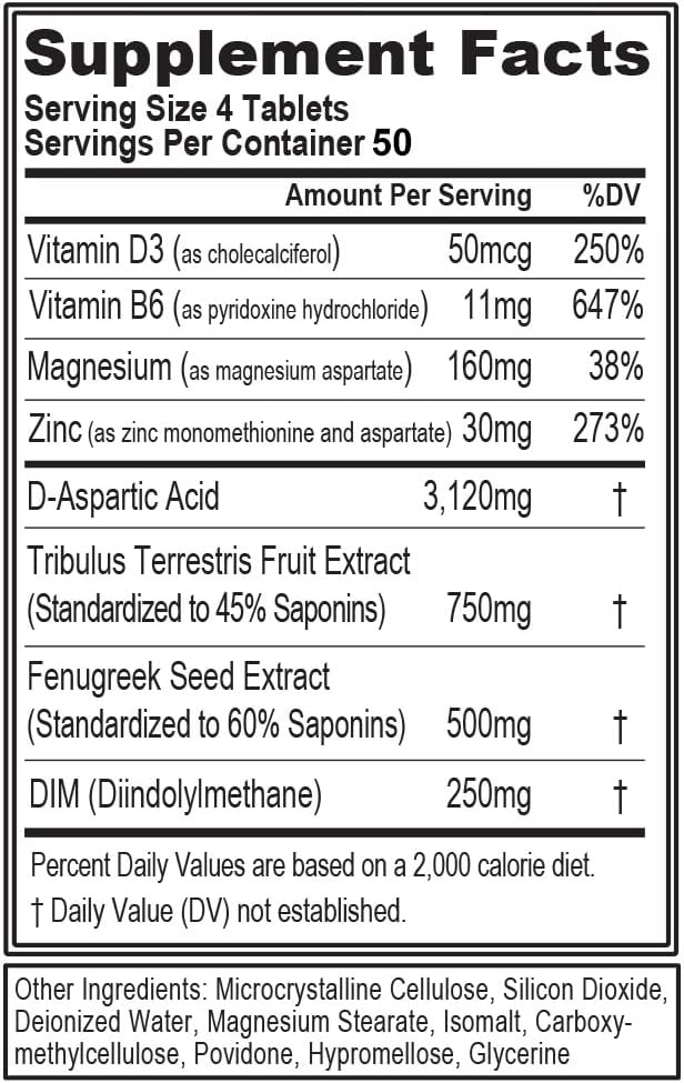 EVL Testosterone Booster for Men - Post Workout Recovery Testosterone Support Supplement for Men with DIM Plus D Aspartic Acid and Fenugreek and Tribulus - EVLTest for Men Post Workout Supplement