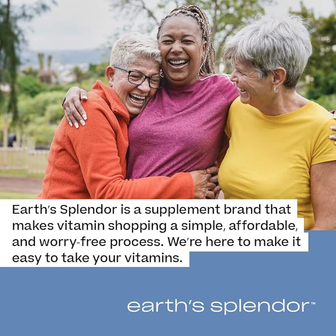 Earth's Splendor Women's Multivitamin, Overall Wellness Support, Multimineral Supplements, Helps Support Metabolism, Vitamin B12, Vitamin A, C, D, E, K, B6, Biotin (120 Immune Support Tablets)