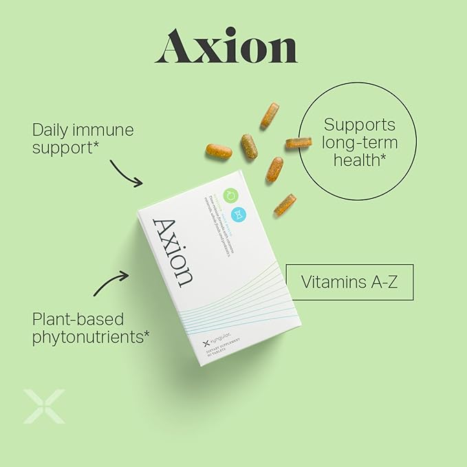 Axion | 60 Tablets | Multivitamin for Women and Men | Vitamins, Minerals, Probiotic, and Digestive Enzymes | Vitamin B12, Vitamin C, Vitamin D, Vitamin E, Magnesium, Zinc, Biotin, and More