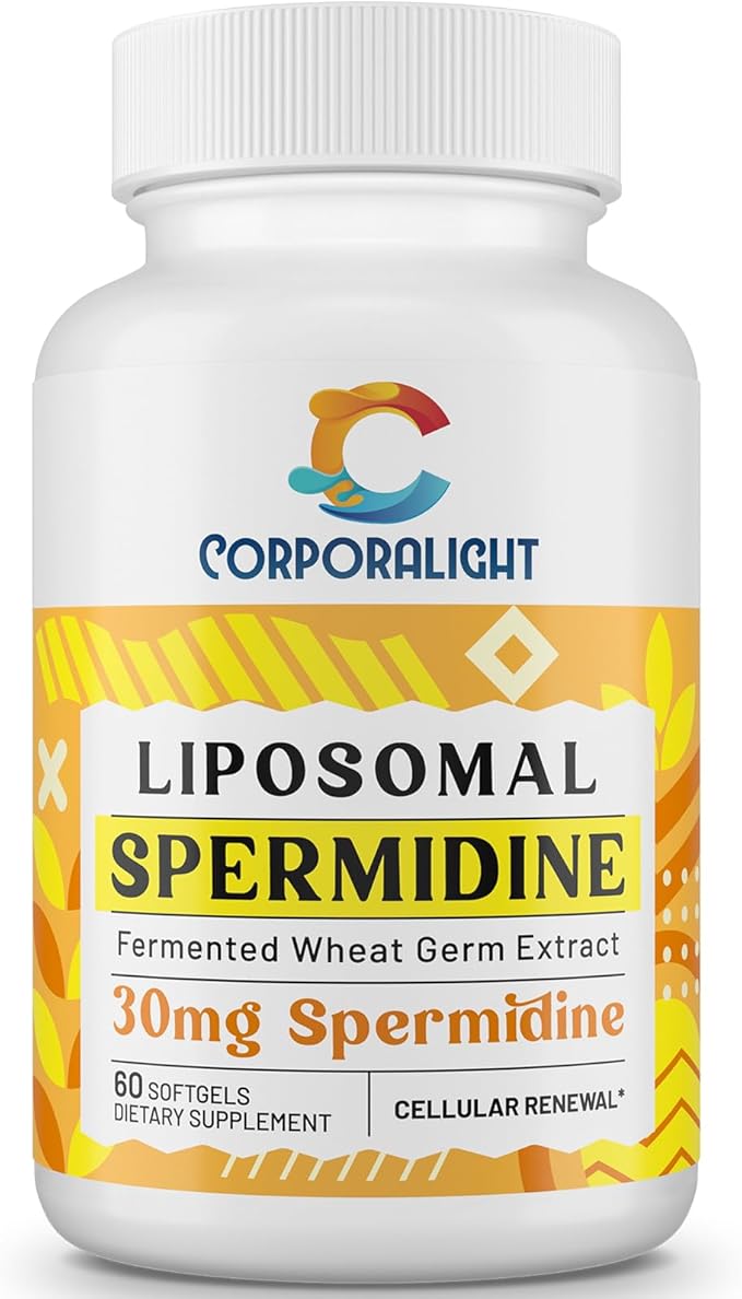 30mg Spermidine Supplement, Liposomal Spermidine, High Absorption, More Potent Than Spermidine 3HCL, Fermented Wheat Germ Extract, Spermidine for Women & Men, Cellular Renewal, Longevity, 60 Softgels