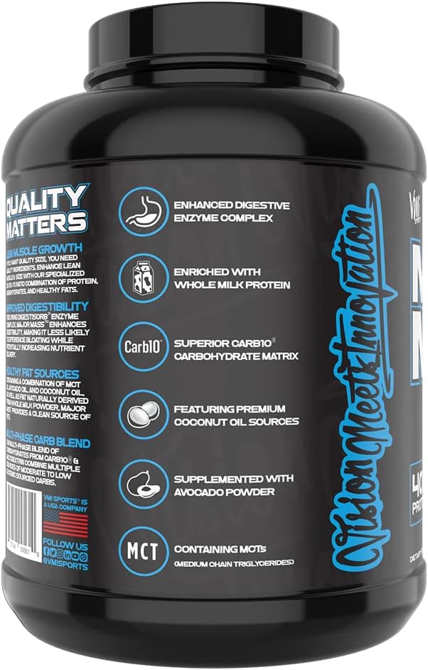 VMI Sports | Major Mass Lean Mass Gainer Ice Cream Sandwich | Mass Gainer Protein Powder for Muscle Gain | Weight Gainer Protein Powder for Men | Weight Gainer for Women (Ice Cream Sandwich, 4 Pounds)