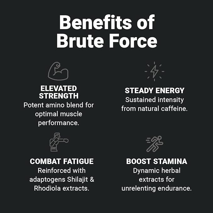Wilderness Athlete - Brute Force Pre-Workout | Best Pre Workout Powder for Women & Men - Preworkout Drink Supplements with Natural Caffeine - Workout Supplement for Men & Women (Pineapple Orange)