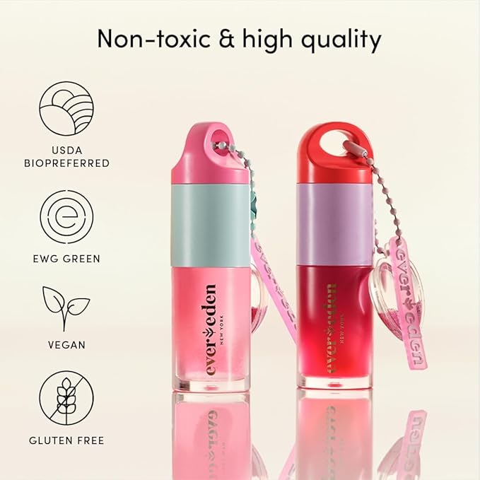 Evereden Happy Kids Skin & Lips Routine - Multi-Vitamin Kids Face Wash & Kids Face Cream & Tinted Lip Oil Set - Clean & Vegan Skin Care for Kids 3+ - Moisturizing, Nourishing, & Protective Kids Skin