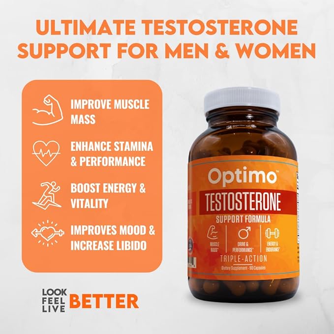 Testosterone Booster Supplement for Men & Women 9 Key Ingredients Tongkat Ali, Tribulus, Fenugreek, Ashwagandha, Maca, Boron, Zinc, VIT D, DAA - 90 Capsules