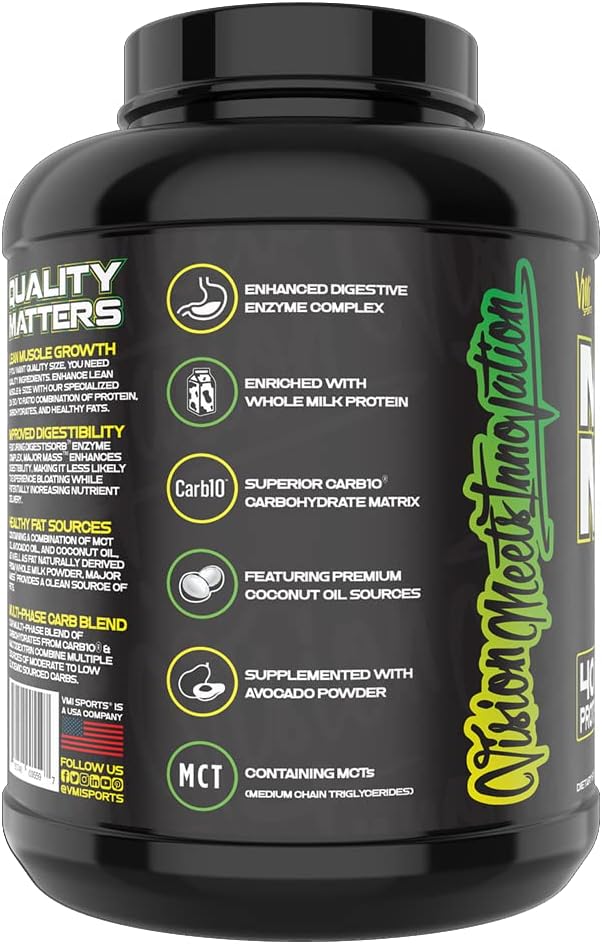 VMI Sports | Major Mass Lean Mass Gainer | Mass Gainer Protein Powder for Muscle Gain | Weight Gainer Protein Powder for Men | Weight Gainer for Women (Marshmallow Charms, 4 Pounds)