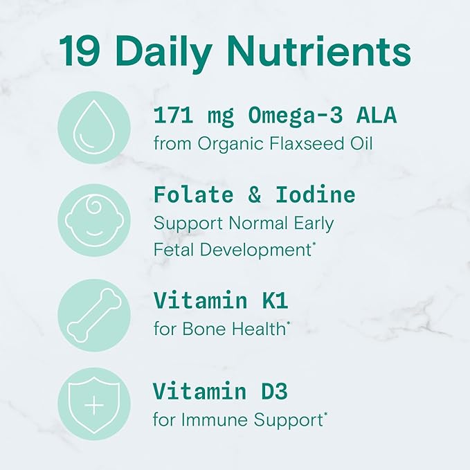 SmartyPants Organic Prenatal Vitamins for Women, Multivitamin Gummies: Biotin, Methylfolate, Omega 3 (ALA), Vitamin D3, C, Vitamin B12, B6, Vitamin A, K2 & Zinc, Vegetarian, 120 Count (30 Day Supply)