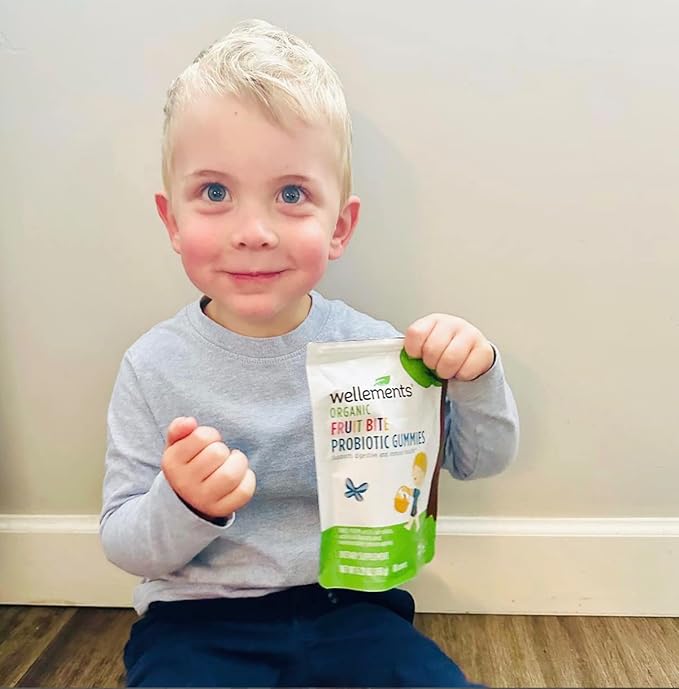 Wellements Organic Fruit Bite Vitamin D Gummies | Vitamin D3 Gummy for Kids, Supplement for Healthy Growth & Bone Development*, Raspberry Flavor | 60 Day Supply, Ages 2+