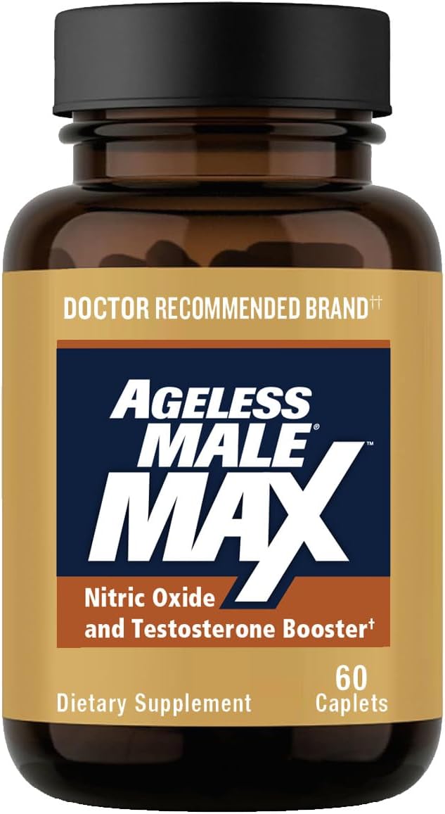 Max Total Testosterone Booster Supplement for Men, 60 Caplets