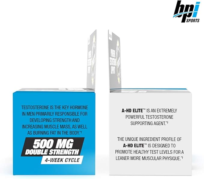 BPI Sports A-HD Elite – Men’s Powerful Testosterone Booster – Natural Stamina, Strength, Sexual Support – Increases Metabolism – Fat Burning – Strength – Muscle – 30 Servings – 500mg