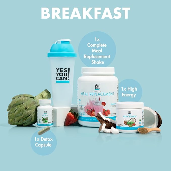 Yes You Can! Detox Plus Kit (Meal Replacement Vanilla, Aloe Vera Hibiscus) - Complete Meal Replacement Powder, High Energy Shake Booster, Aloe Vera Detox Supplement, Health Transformation