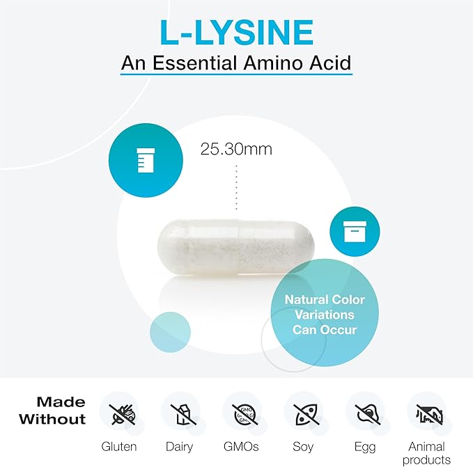XYMOGEN L-Lysine 1000mg Capsules - Amino Acid Supplement to Support Synthesis of Collagen, Provides Balance to a High Intake of Arginine (90 Capsules)