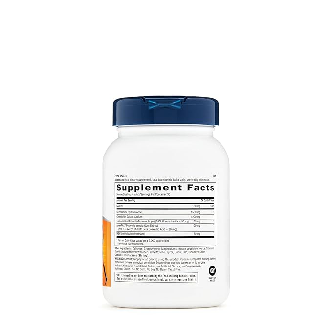 GNC TriFlex Fast-Acting | Improves Joint Comfort and Stiffness, Clinical Strength Doses of Glucosamine/Chondroitin and Boswellia- Plus Turmeric | 120 Caplets