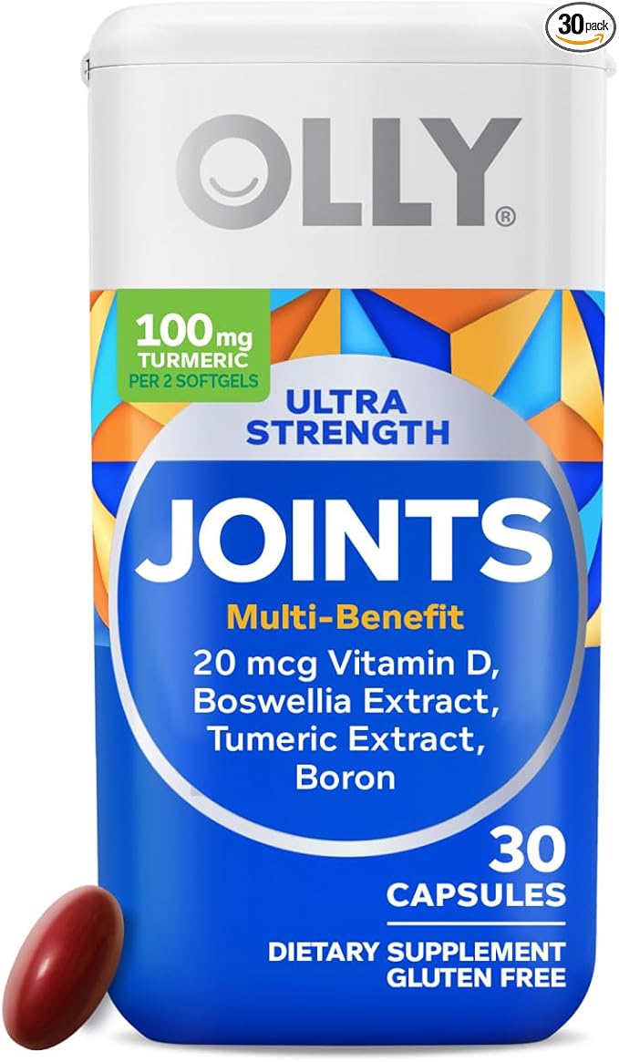 OLLY Ultra Joint Softgels, Boswellic Extract, Turmeric, Vitamin D, Boron, 30 Day Supply - 30ct