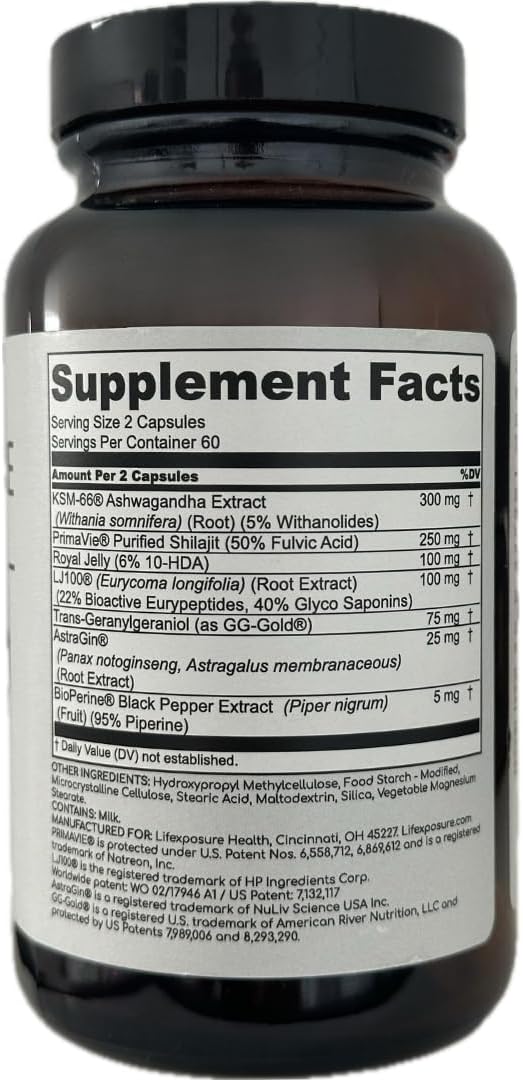 Lifexposure Testosterone Supplement for Men – Clinically Formulated to Support Hormones, Boost Energy, Build Muscle, and Reduce Stress, Trusted by Health Experts – 1 Month Supply