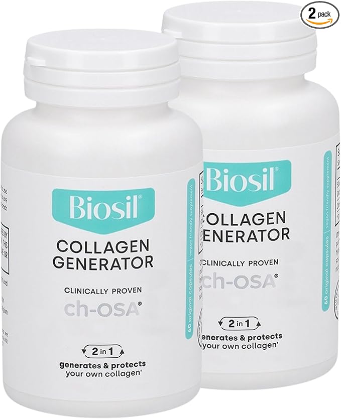 Biosil Collagen Generator - 60 Original Capsules, Pack of 2 - with Patented ch-OSA Complex - Generates & Protects Your Own Collagen - GMO Free - 60-Day Supply