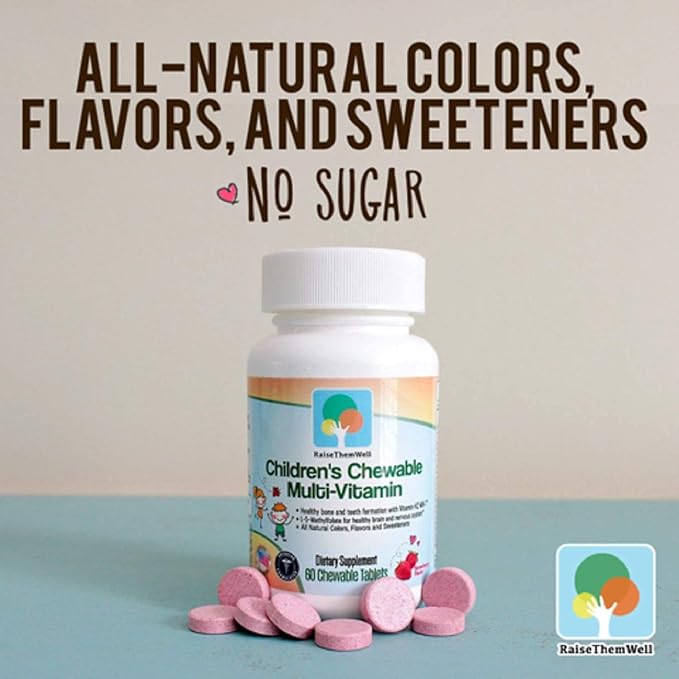 Great Tasting Chewable Kids Vitamins | Multivitamin for Kids with All-Natural Colors, Flavors, and Sweeteners | Includes Free Kids Vitamin PDF | Strawberry