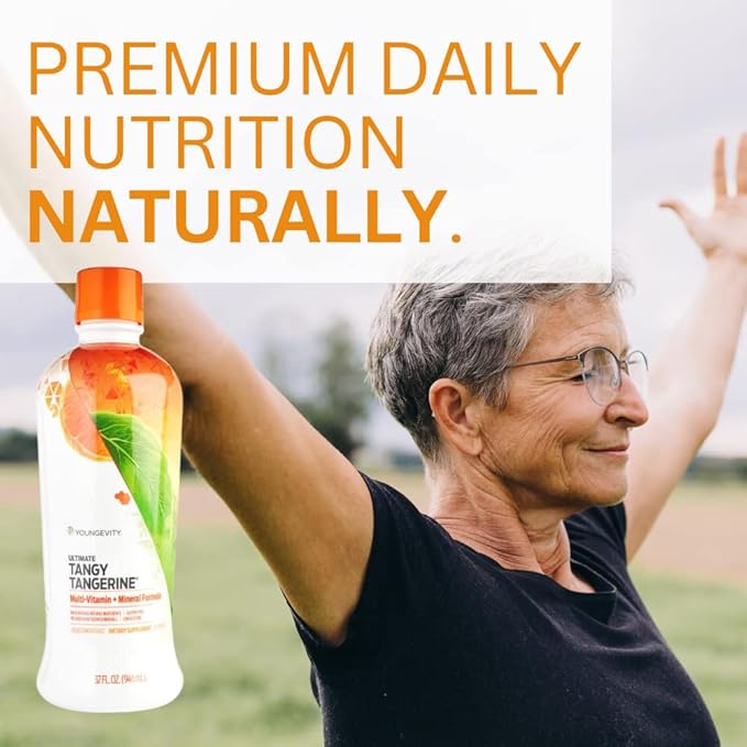 Youngevity Majestic Earth - Ultimate Tangy Tangerine, 32 FL Oz – Gluten-Free Liquid Multivitamins for Men, Women & Daily Immune Support for Kids – Boost Complete Nutritional Drink for Health, Energy