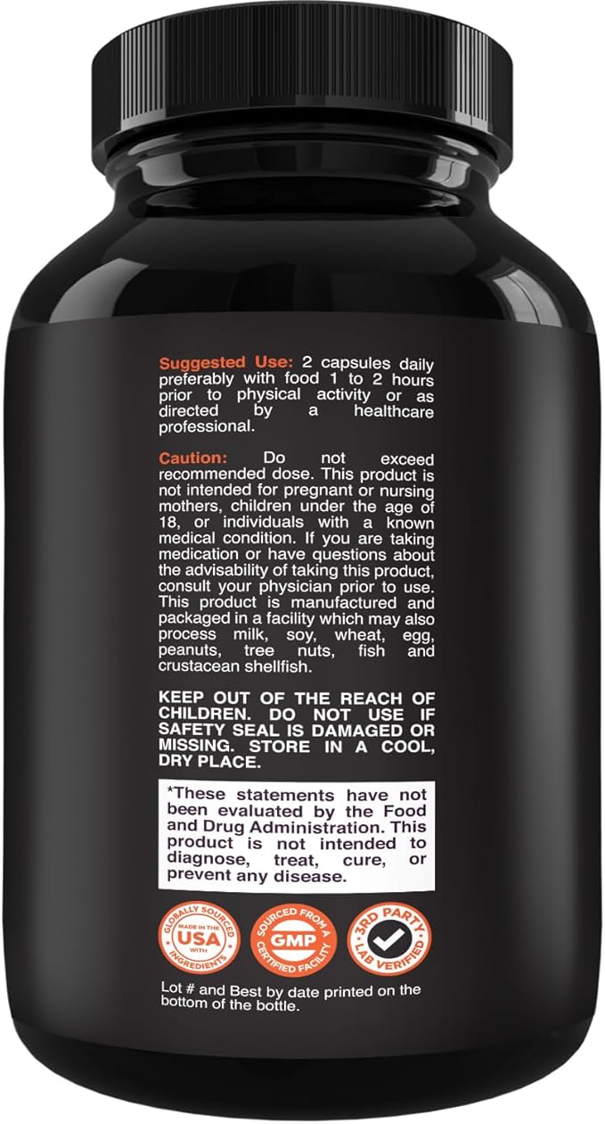 Testosterone Supplement for Men with Tongkat Ali and Horny Goat Weed - Testosterone Booster for Men for Energy Muscles and Drive with Invigorating Herbal Maca Root for Men (1 Month Supply)