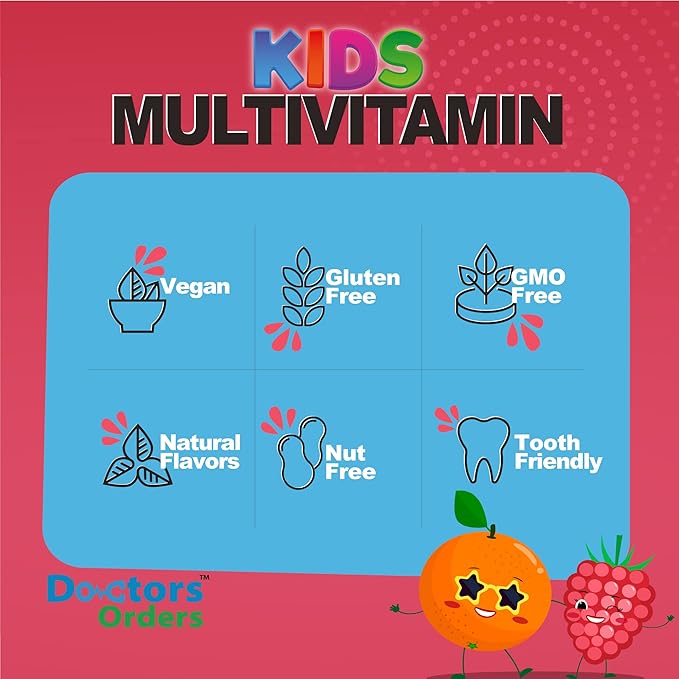 Doctors Finest Multivitamin Gummies for Kids - Vegetarian, GMO-Free & Gluten Free - Great Tasting Fruit Flavors Pectin Chews - 120 Jellies
