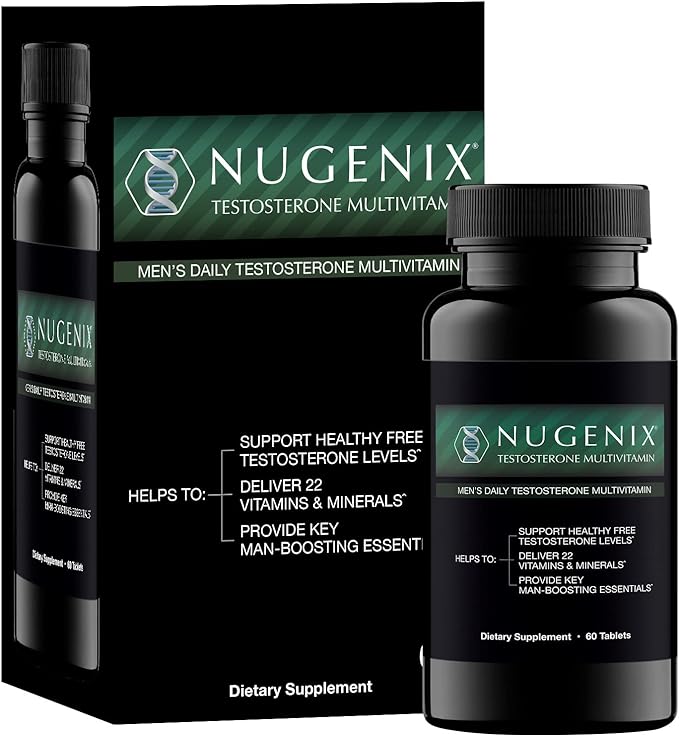 Nugenix Men's Daily Testosterone Multivitamin - 19 Vitamins and Minerals, Supports Free Testosterone