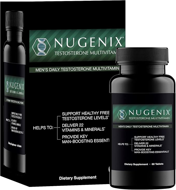 Nugenix Men's Daily Testosterone Multivitamin - 19 Vitamins and Minerals, Supports Free Testosterone
