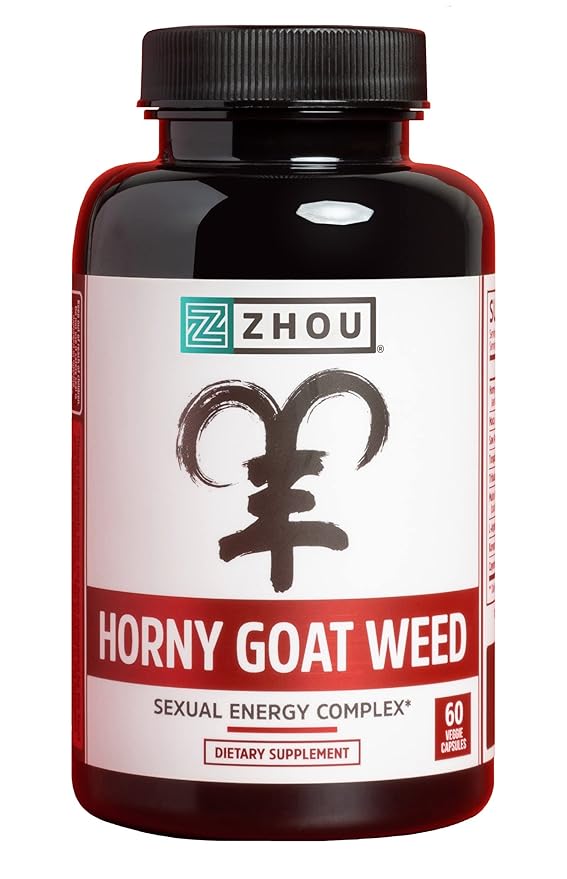 Zhou Premium Horny Goat Weed Extract with Maca & Tribulus | Enhanced Energy Complex for Men & Women | 30 Servings, 60 Veggie Capsules