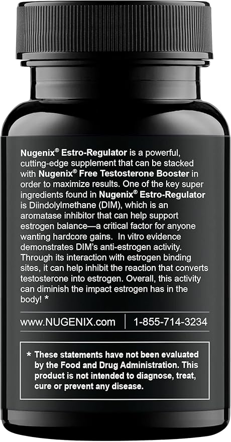 Nugenix Estro-Regulator - DIM Supplement, Estrogen Blocker for Men and Aromatase Inhibitor, Testosterone Booster - 60 Capsules