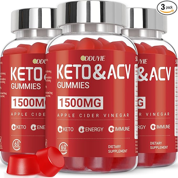 (3 Pack) Apple Cider Vinegar Gummies | Keto ACV Gummies for Energy with Vitamin B6 & B12 | ACV Supplement | Apple Flavor | 60 Vegan Gummies for Women and Men