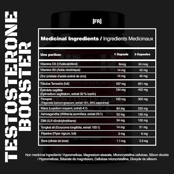 Iron Brothers Supplements Testosterone Booster for Men, 90 Capsules | Testosterone Supplements for Men to Enhance Muscle Growth | Estrogen Blocker | Promotes Fat Loss & Increase Performance - 30 Days