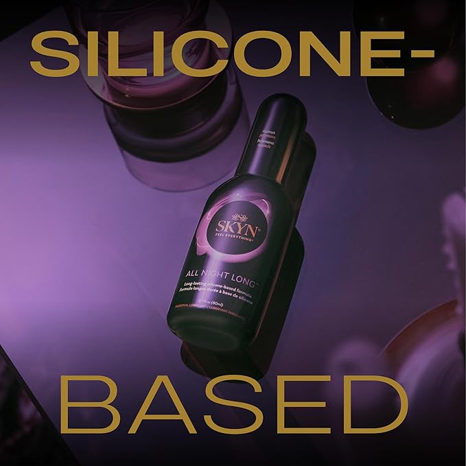 SKYN All Night Long Silicone-Based, Long Lasting Lube (2.7 oz) for Men, Women and Couples, Safe with Latex and Non-Latex Condoms