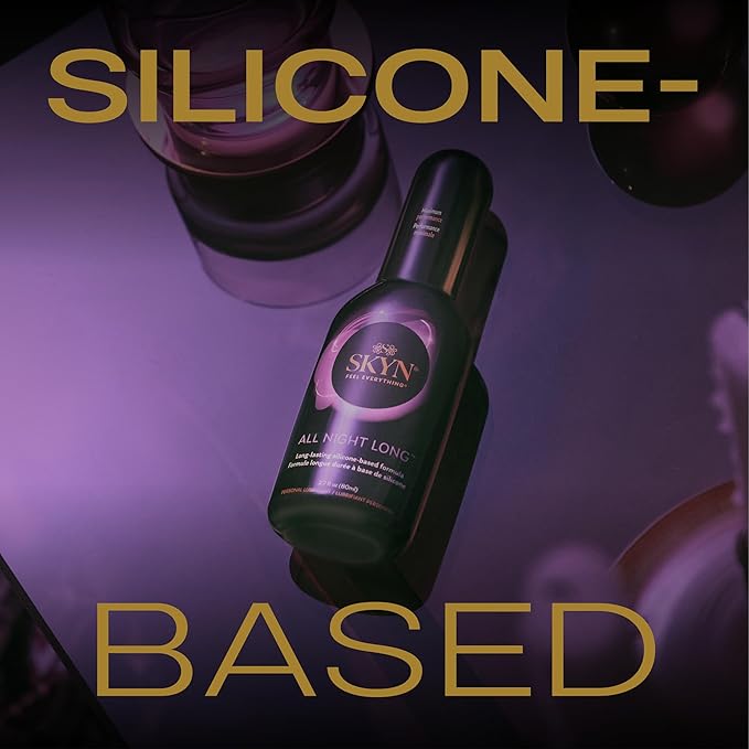 SKYN All Night Long Silicone-Based, Long Lasting Lube (8.5 oz) for Men, Women and Couples, Safe with Latex and Non-Latex Condoms