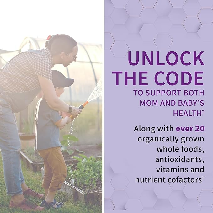 Prenatal Multivitamin for Women from Whole Foods with Biotin, Iron & Folate not Folic Acid, Probiotics for Immune Support - Vitamin Code Raw by Garden of Life - Pregnancy Must Haves - 180 capsules