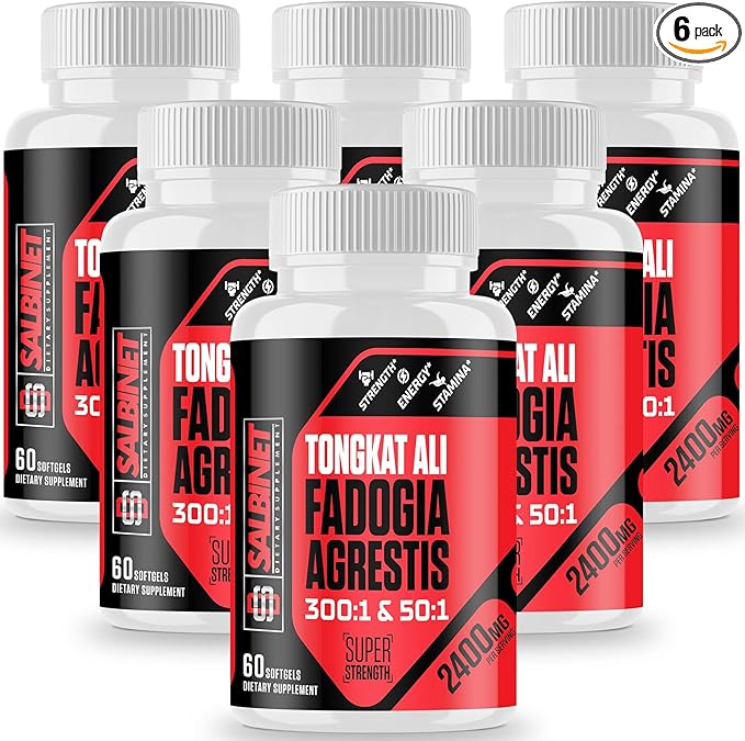 2400mg Fadogia Agrestis Tongkat Ali Supplements - Third Party Tested - 1400mg Fadogia Agrestis & 1000mg Tongkat Ali, Maximum Strength, Muscle Mass & Athletic Performance, 6 Packs
