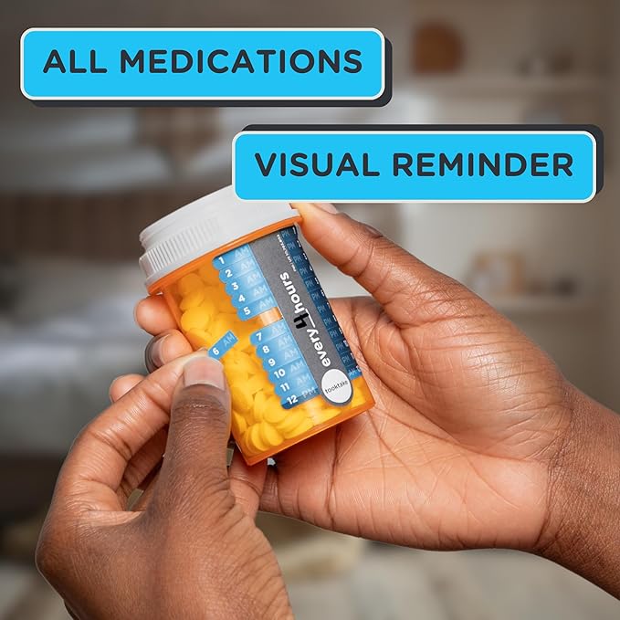 Hourly Tracking Stickers/3 pck-Pill, Medication,Cough Syrup,Liquid Meds,3X Day,AM/PM,Pill Tracker,2, 3 4 Times a Day,Medicine Organizer,Kids Pill Tracker,Pill Organizer,Day & Night